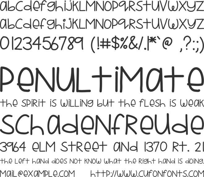 YBCrazyAboutMangoes font preview