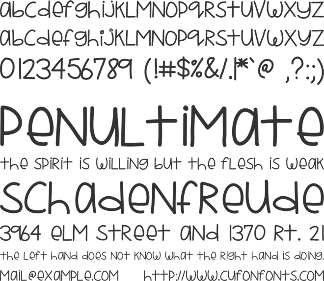 YBCrazyAboutMangoes font preview