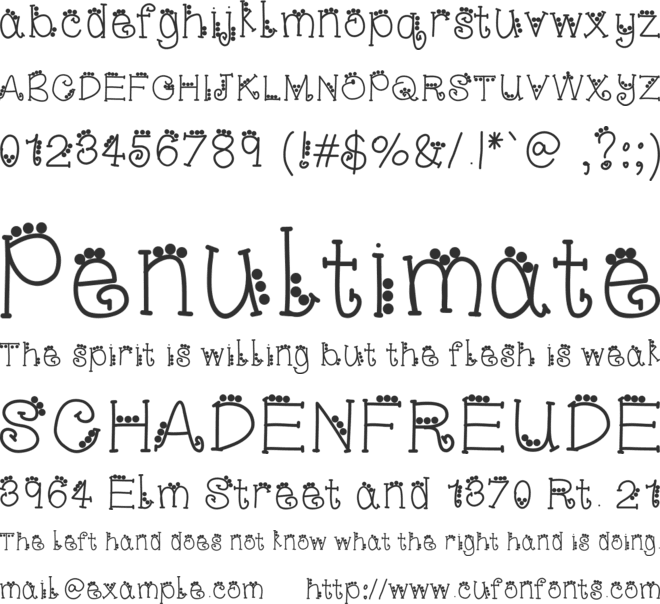 YBSnowStruck font preview