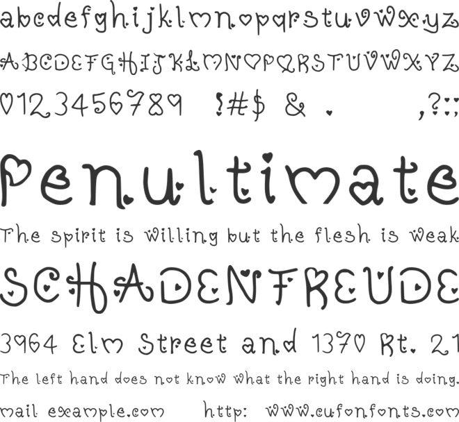 Heartz font preview
