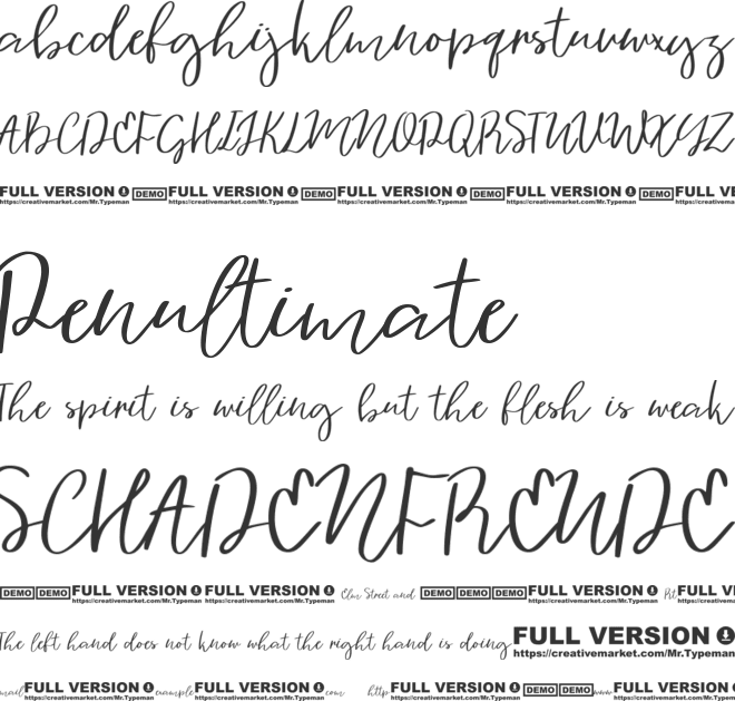 Vingiloth font preview