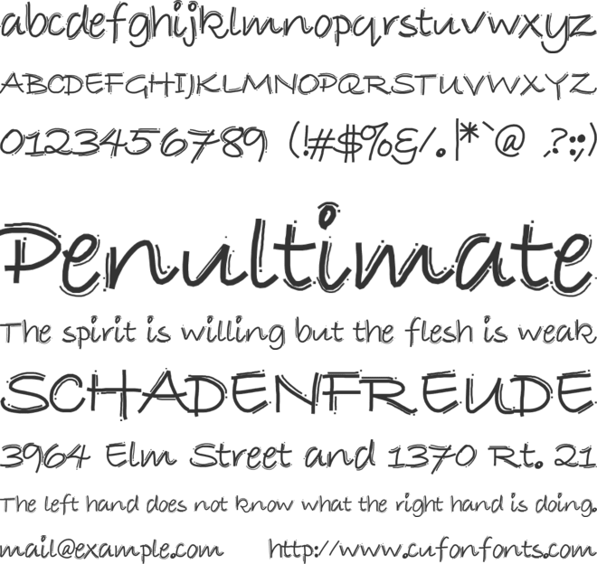 YBFavoriteWasteOfTime font preview