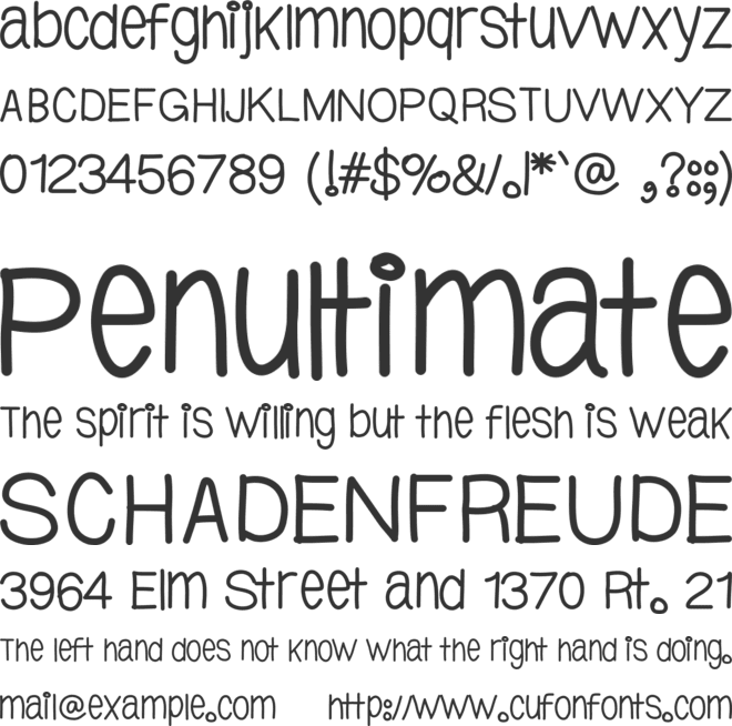 YBTallPretty font preview