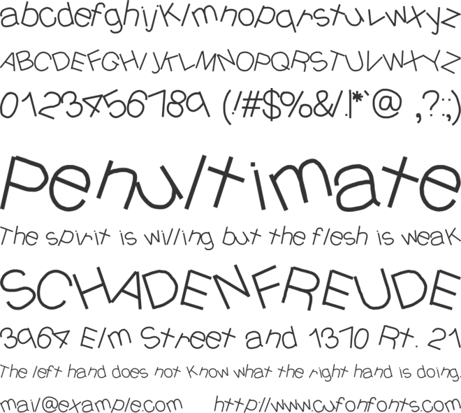 YBMessyJungle font preview
