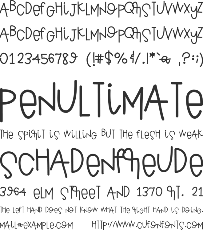 YBBlueberryCheesecake font preview