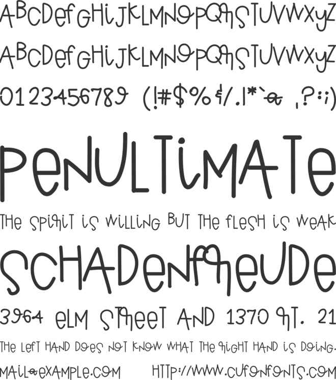 YBBlueberryCheesecake font preview