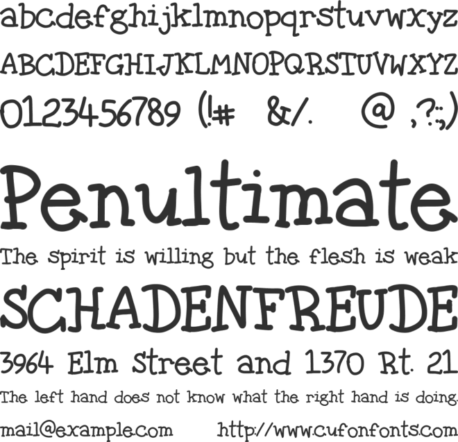 The fragile wind font preview