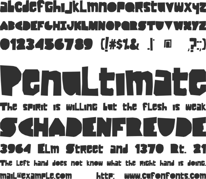 Lack-of-luck font preview