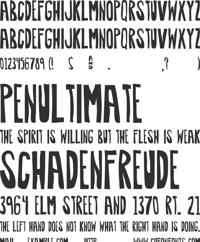 Awkward font preview