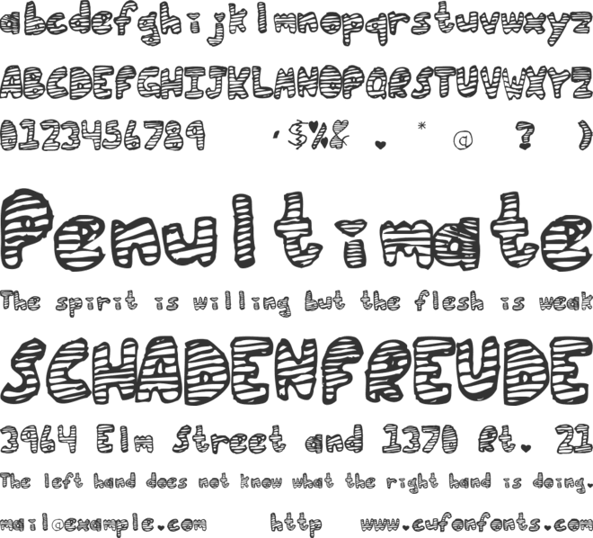 Love in Stripes font preview