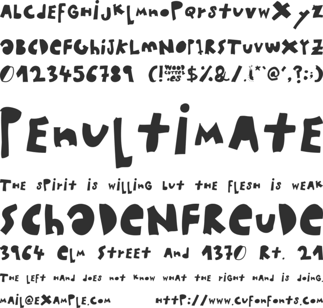 woodcutter MMXII font preview