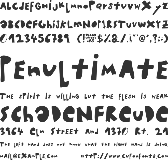 woodcutter MMXII font preview