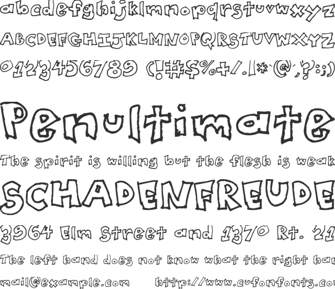 College RA font preview