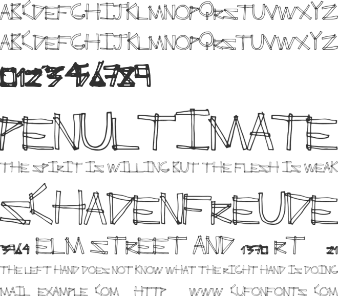 ErectAngle font preview