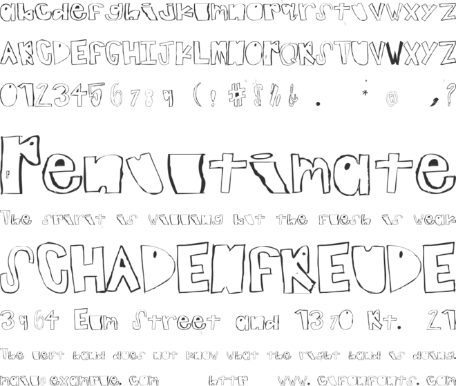 teenage dream font preview