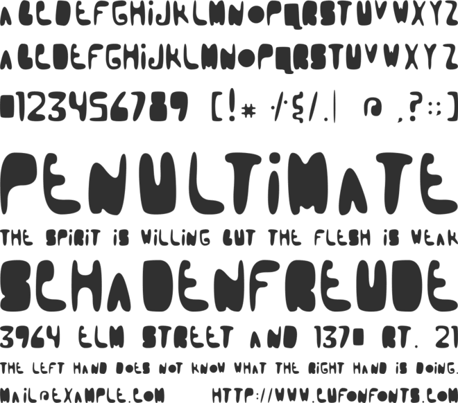 Booblr by Thunderpanda font preview