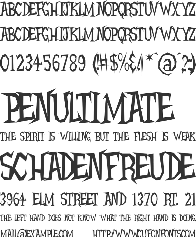 Hellcats BV font preview