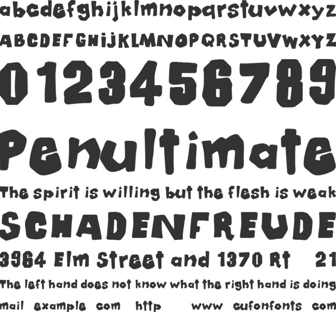 Mala font preview