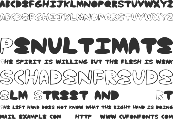 Yummy Nubs font preview
