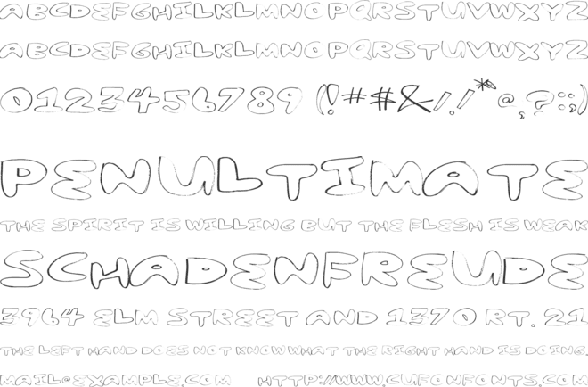 yum nub extended font preview