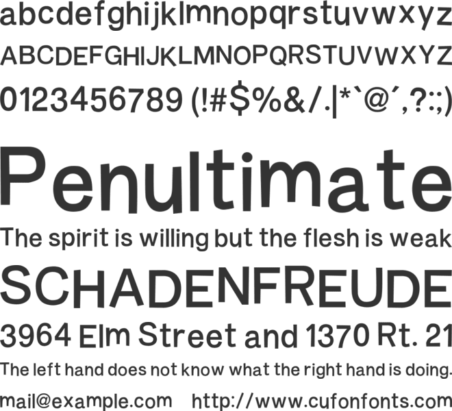 Burvetica NC font preview