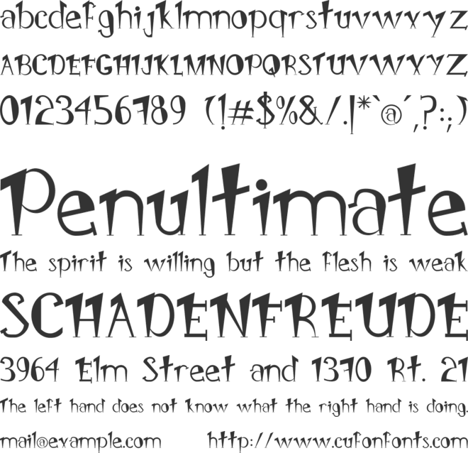 Pongo font preview