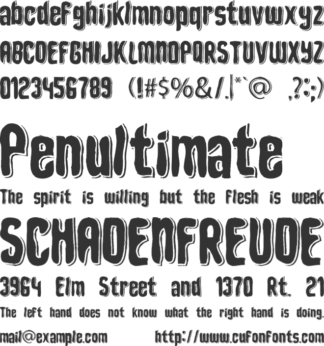 Depth of Toonizm font preview