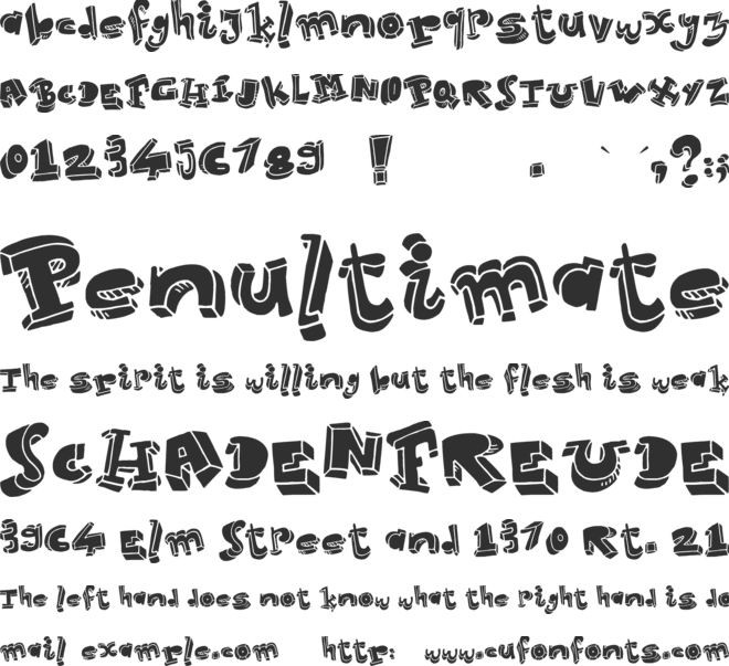 Strokeless font preview