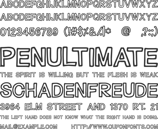 Outliners font preview