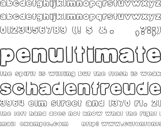 DJB Belly Button-Outtie font preview