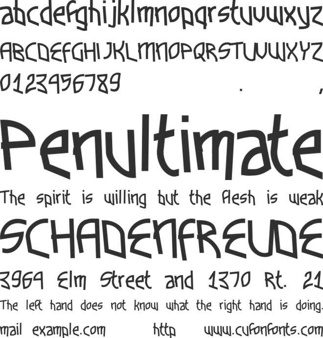 Funkytown font preview