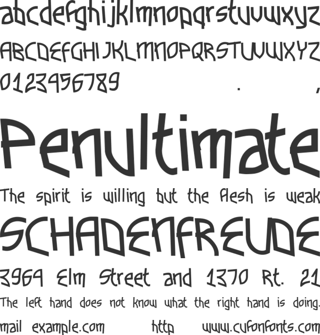 Funkytown font preview