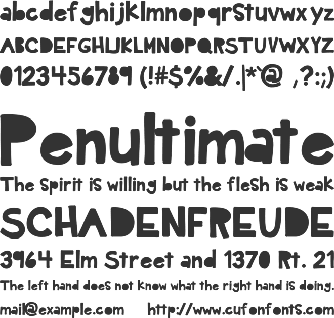 KBDarkHour font preview