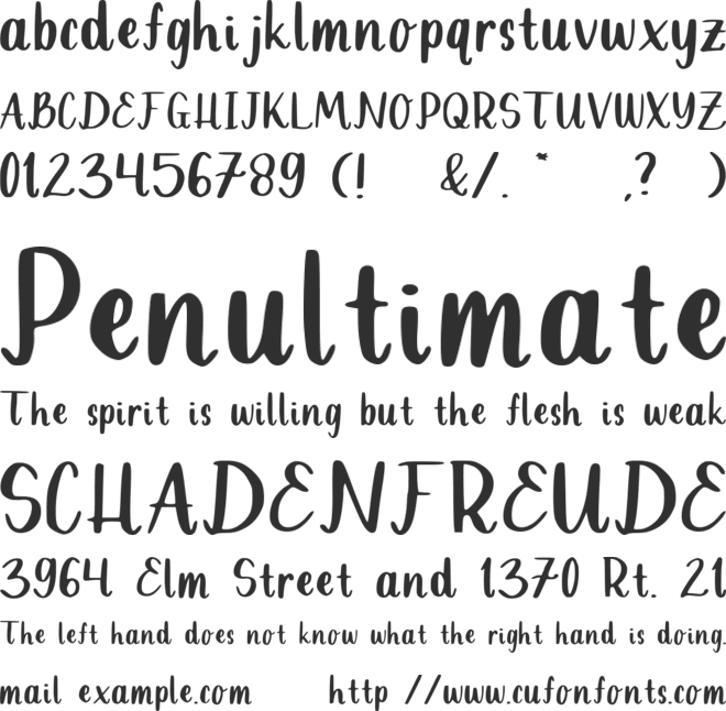 Sweetie font preview