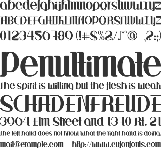 Difique menre font preview