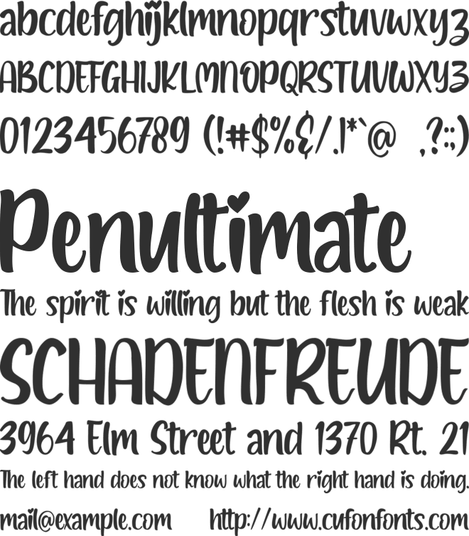 Lovely Kids font preview