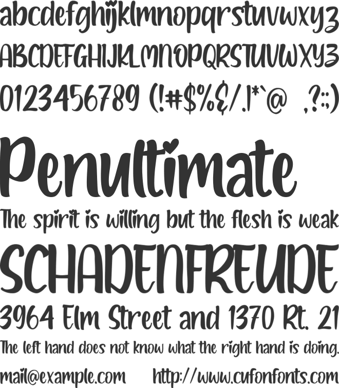 Lovely Kids font preview