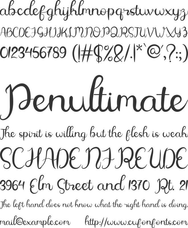 Allamanda font preview