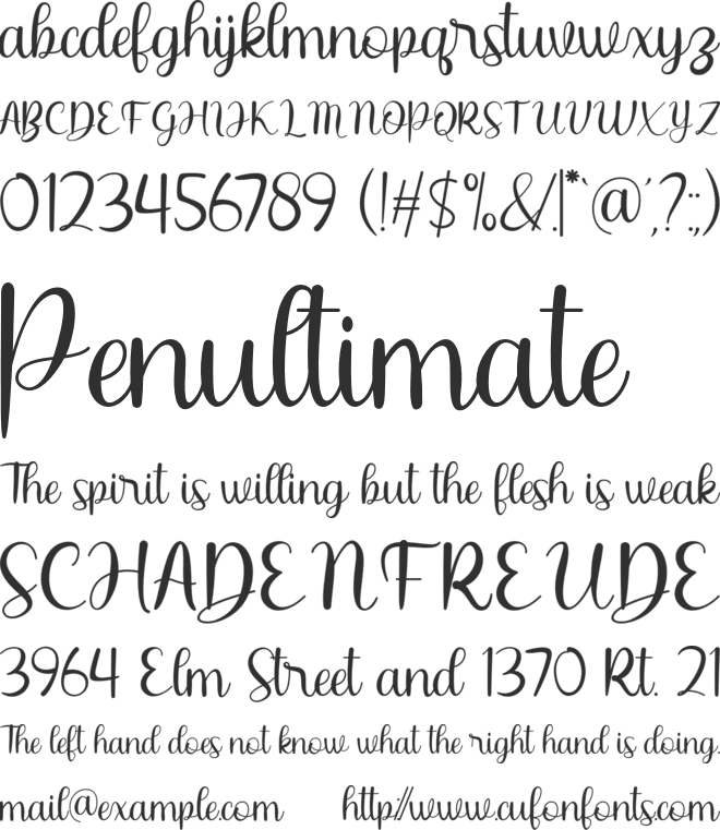 Chaybree font preview