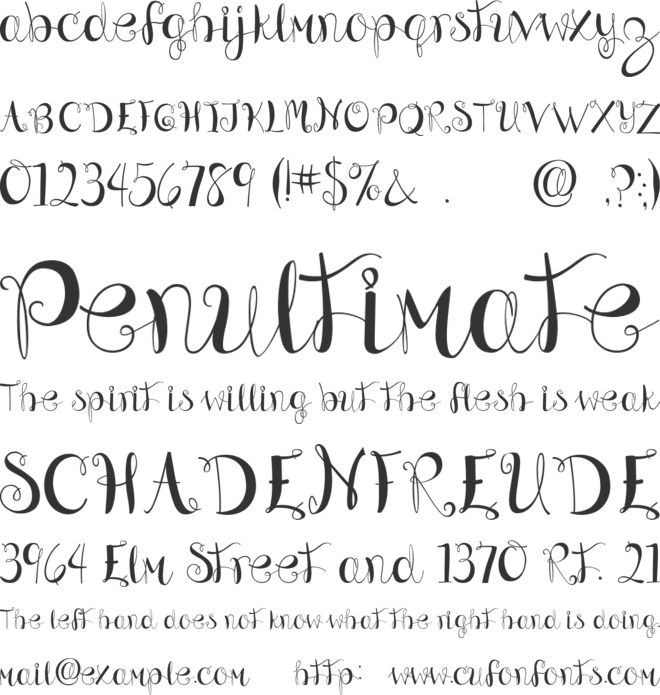 Samadera font preview