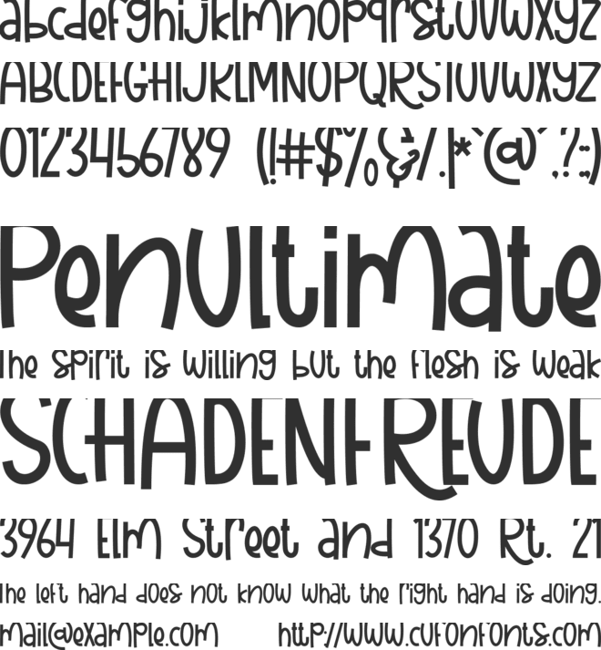The Lady Bear font preview