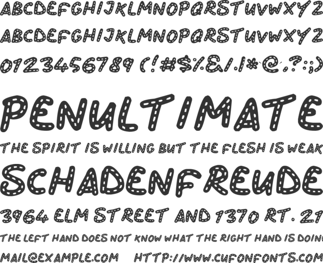 Stitchy Missy font preview