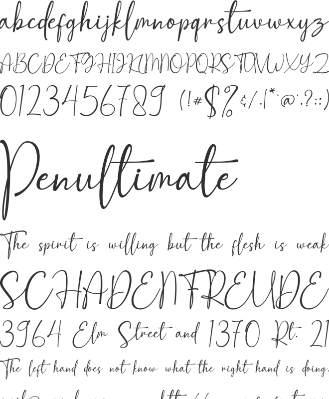 Gallmore font preview