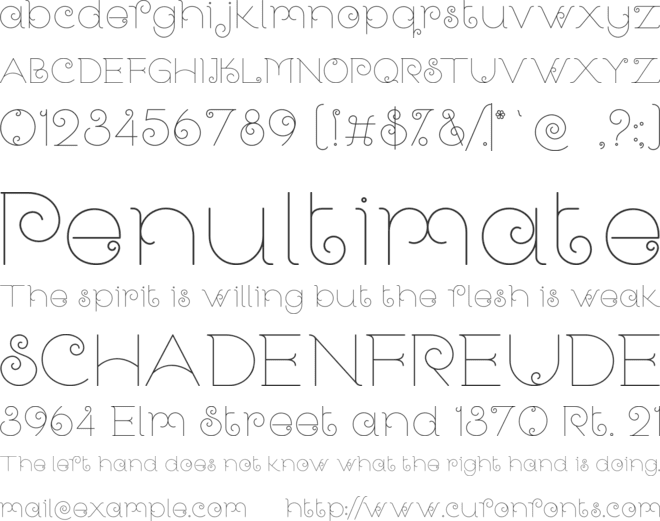 Lanka Curves font preview