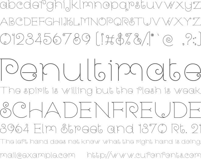 Lanka Curves font preview