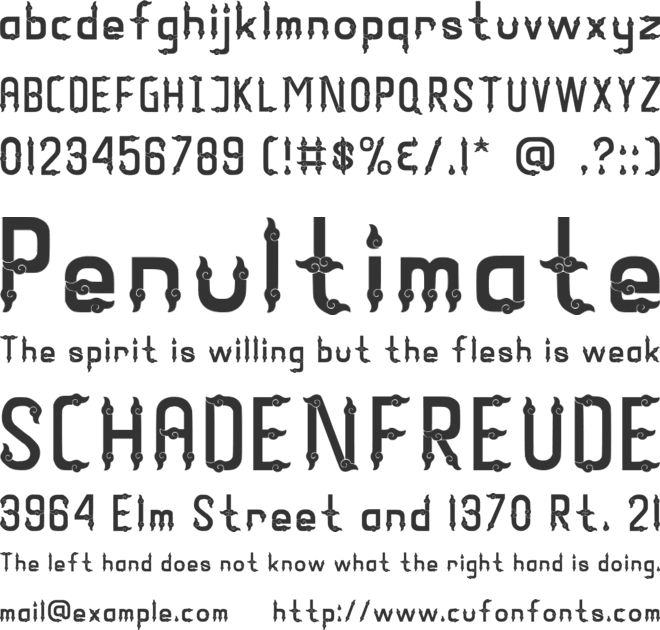 Megamendung font preview