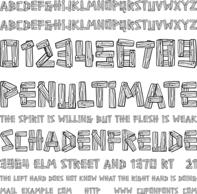 Woody Wood font preview