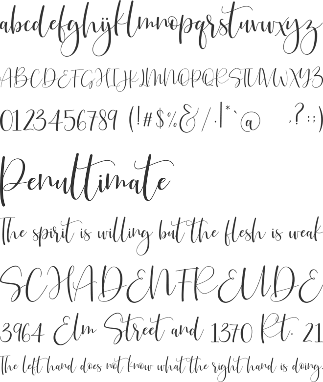 JustlovePersonalUseOnly font preview
