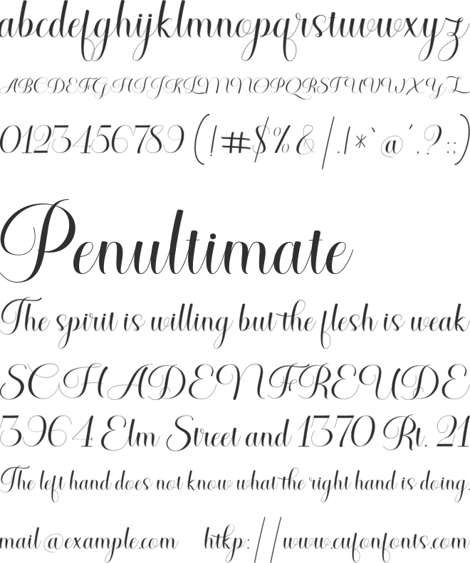 Gather font preview