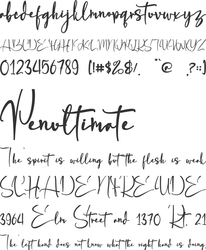 Angellonia font preview